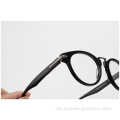 Neue Design Trendy einzigartiger Metallnasenbrücken runde Linsen Acetat optische Rahmen Brille Brille